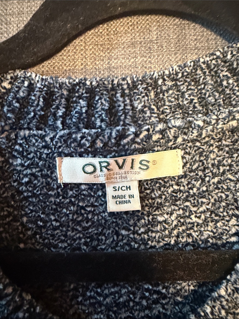 Orvis Women's Navy V-Neck Sweater - Picture 2 of 4